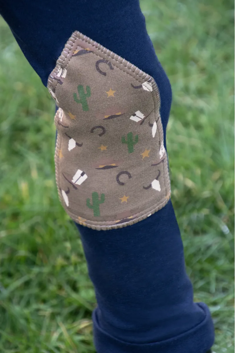 Hy Equestrian Cowboy Tots Jodhpurs - Navy/Beige-3